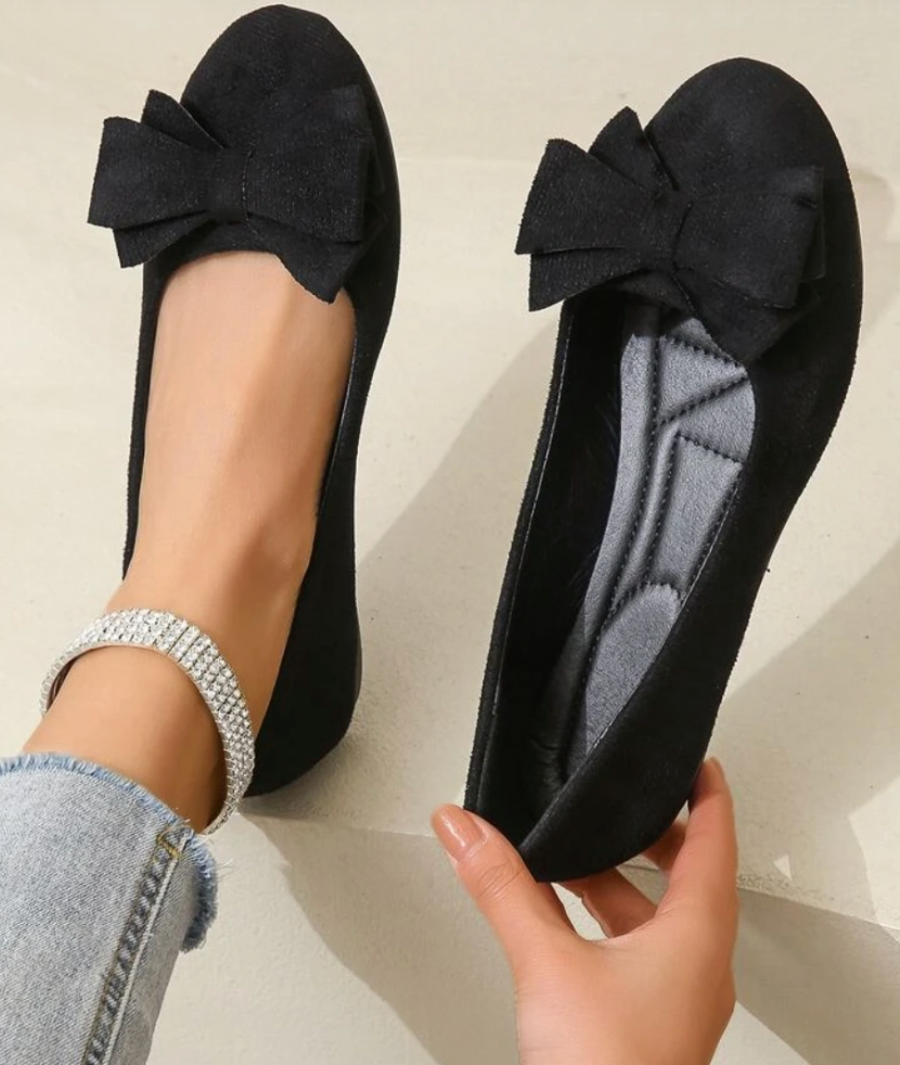 Orthopädische Flache Schuhe mit Fliege