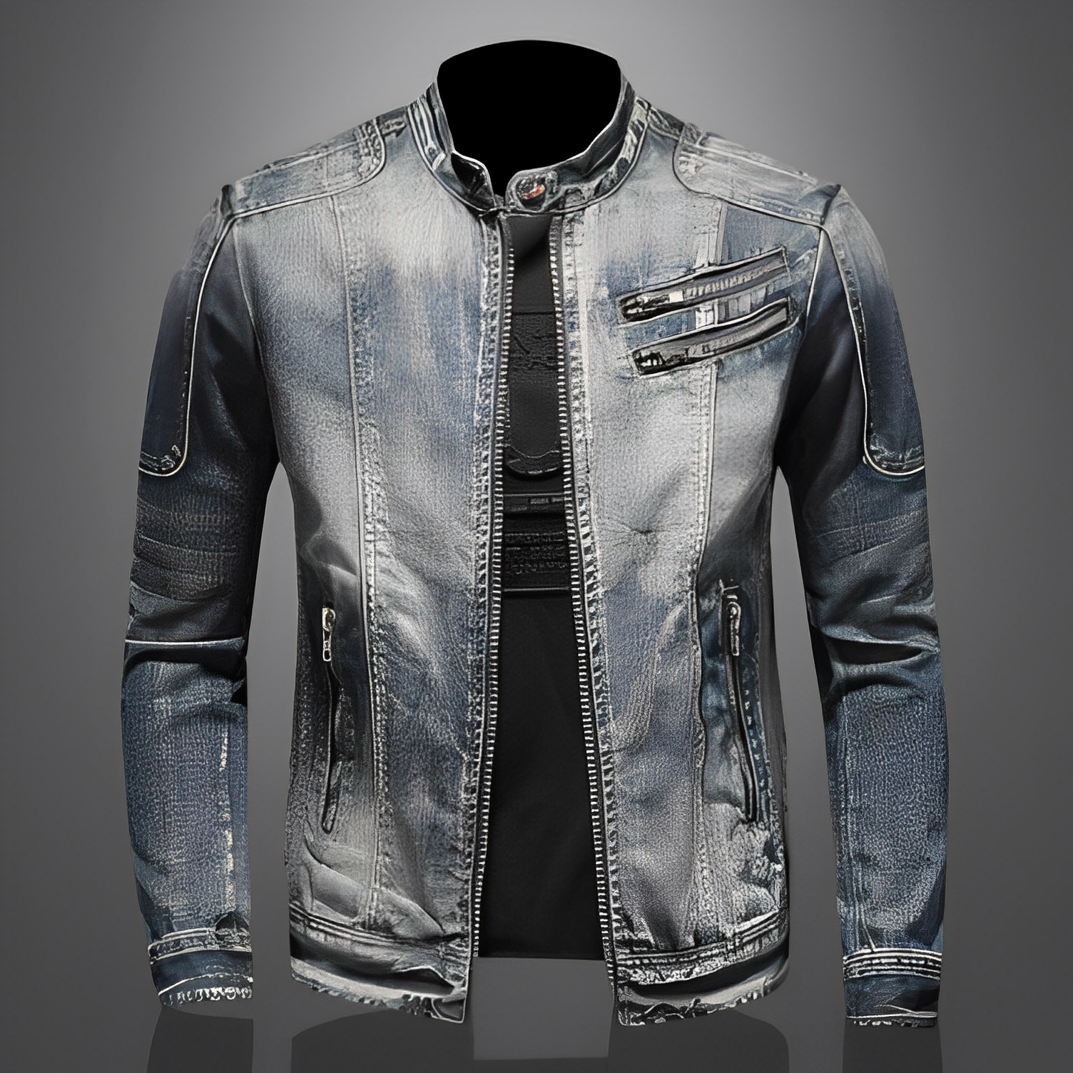 Stylische Jeansjacke mit Taschen für Männer