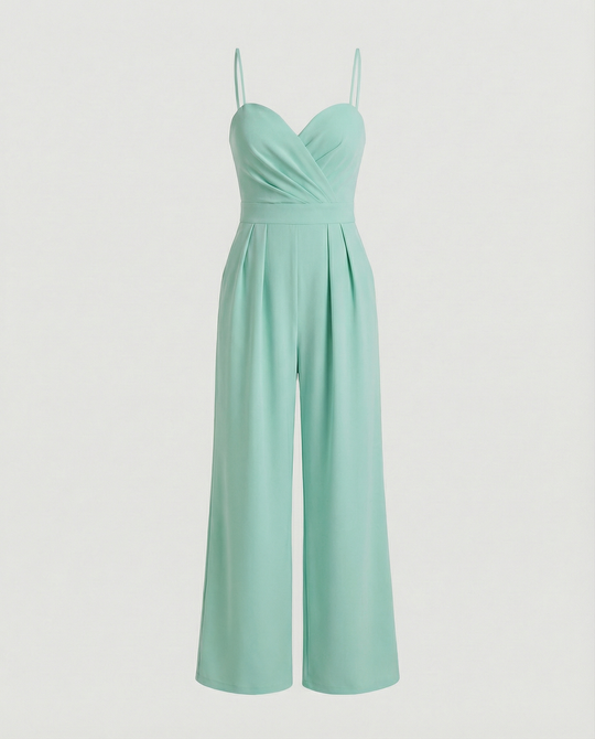 Damen Eleganter Fließender Jumpsuit mit Spaghettibändern für Festliche Anlässe
