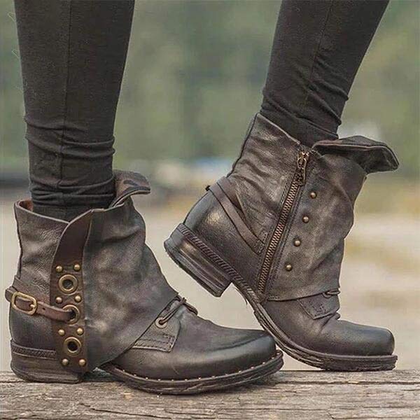 Bequeme Rutschfest Seitenreißverschluss Stiefelette