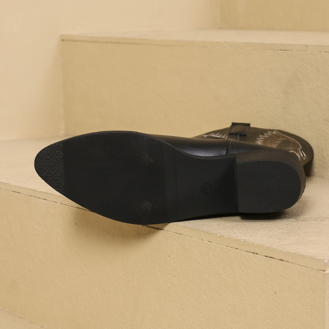 Shopnory | Bestickte Mittelhohe Cowboystiefel