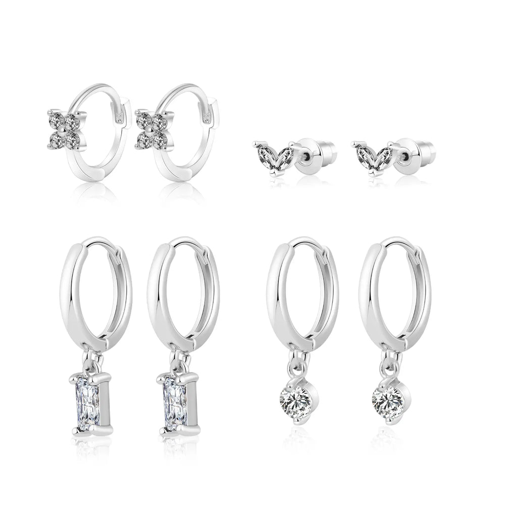 Blatt Diamant Huggie Ohrringe Set | Shop Nory