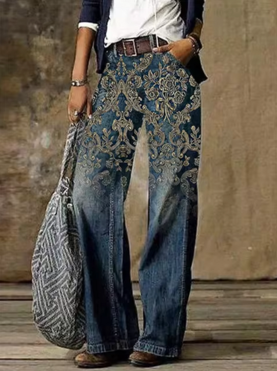 Bedruckte Baumwolljeans