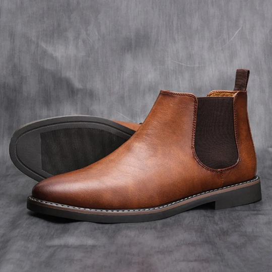 Klassische Herrenschuhe Stiefel Im Chelsea Stil Aus Leder