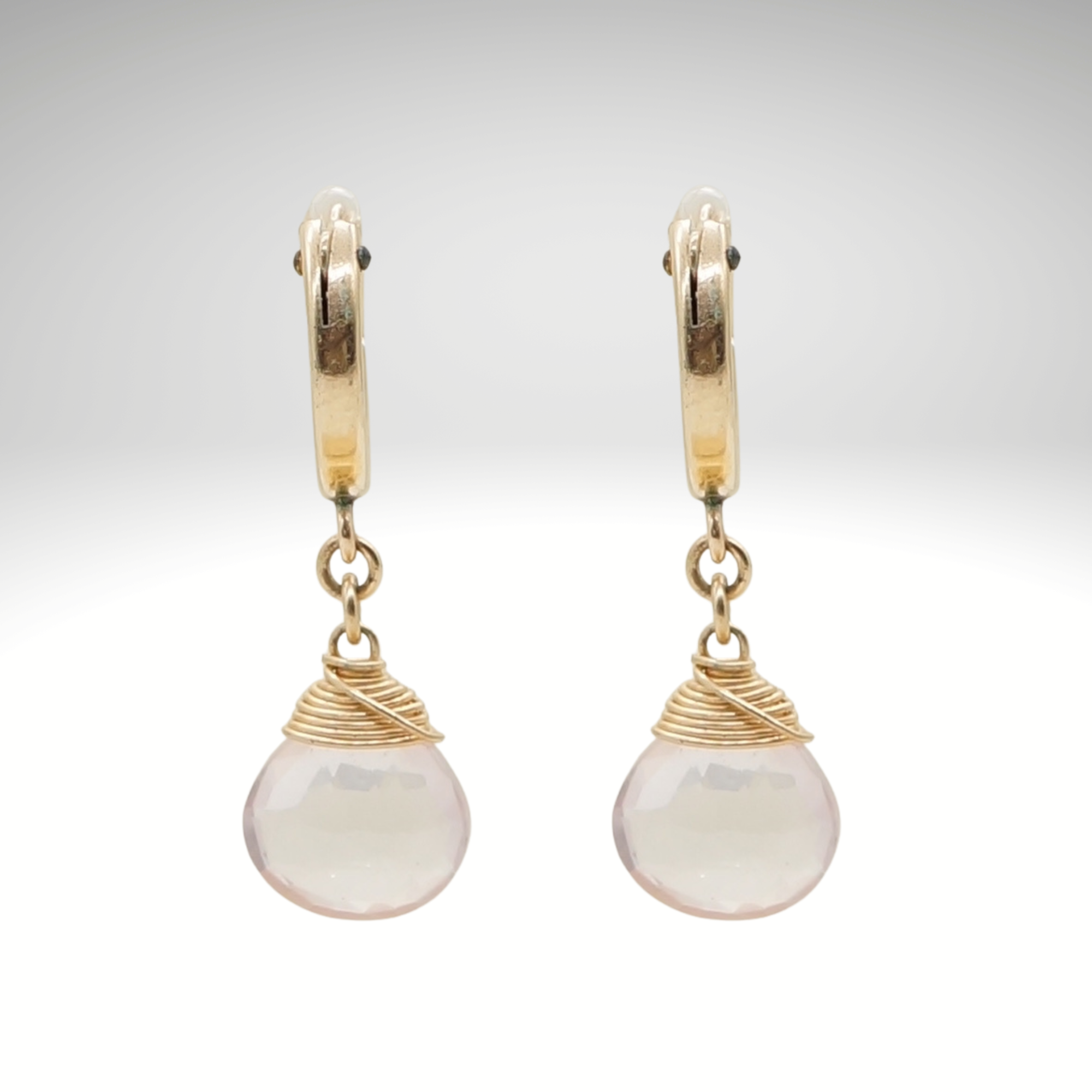 Rose Quartz Geburtsstein/Zodiac Huggie Ohrringe | Shop Nory