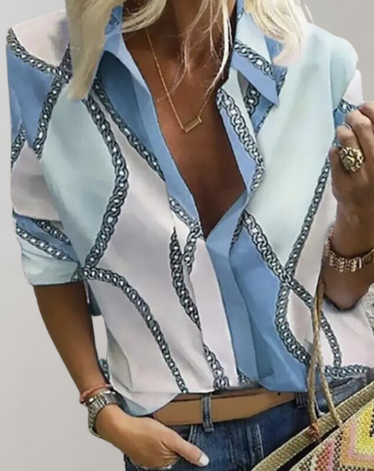 Seidenbluse mit Kettenmuster für Damen