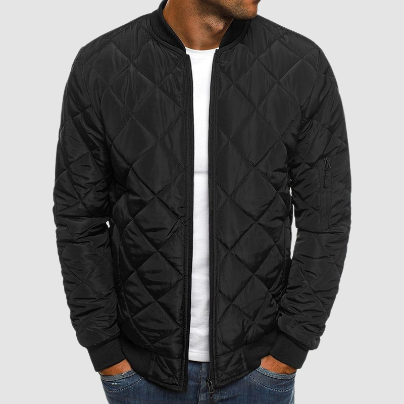 Herren Bomber Steppjacke - Reißverschluss vorne & Taschen an den Ärmeln