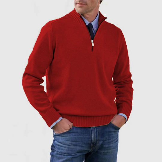 Herrenpullover Mit Halbem Reißverschluss