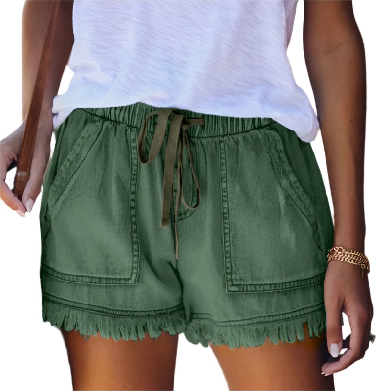 High-Waist Denim-Shorts