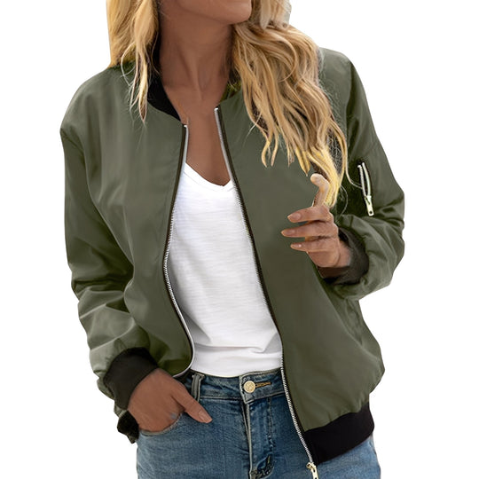 Lässige Bomberjacke im Retro-Stil für Frauen