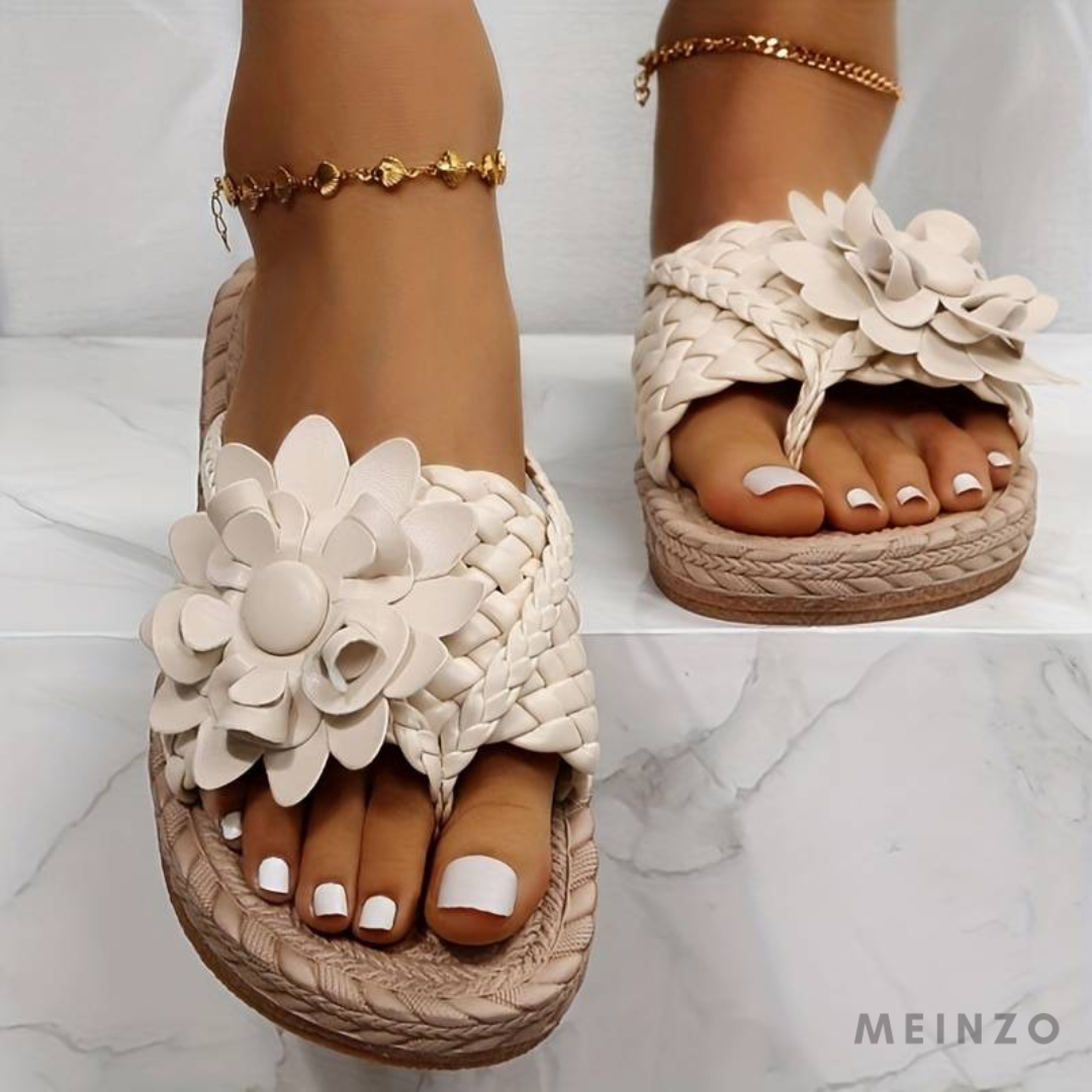 Shopnory | Damen-Sandalen mit Offener Zehenspitze und Eleganten Geflochtenen Riemen