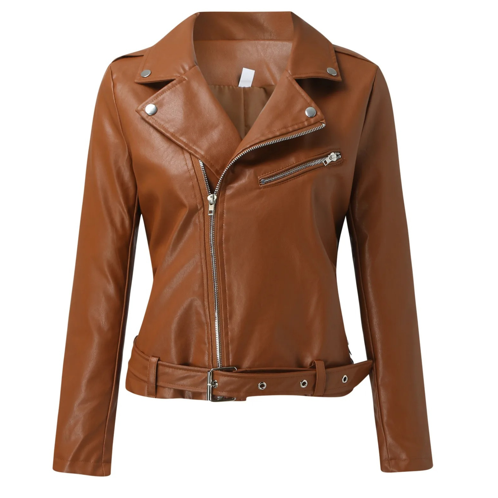 jacke Damen Biker Modell mit Gürtel und Reißverschlussdetails