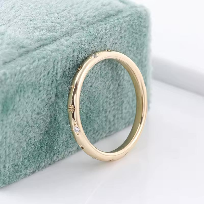 Ivictress Moissanit Luxus Band Ring – Exklusive Funken | Shop Nory
