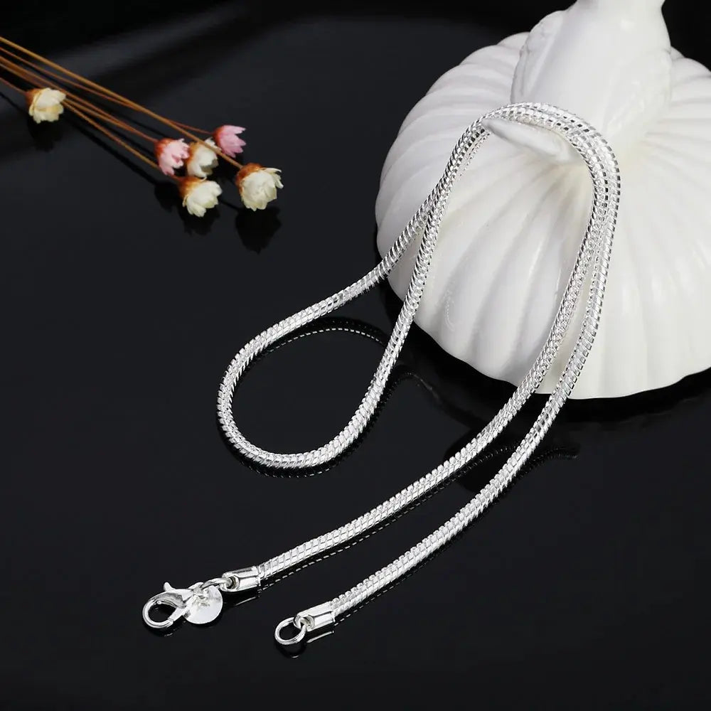 925 3Mm Sterling Silber Schlangen Kette