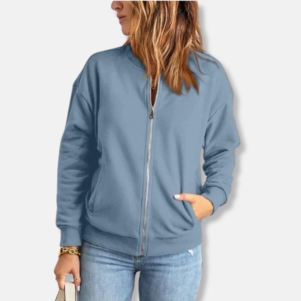 Jacke - Leicht - Lässige Passform - Reißverschluss - Rippenbündchen - Lässiger Look