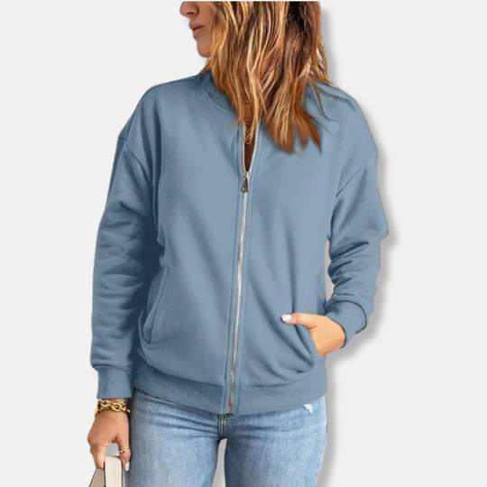 Jacke - Leicht - Lässige Passform - Reißverschluss - Rippenbündchen - Lässiger Look