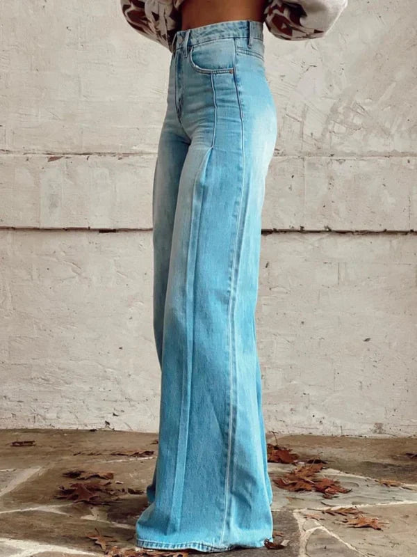 Weit Geschnittene High-Waisted Hose für Frauen