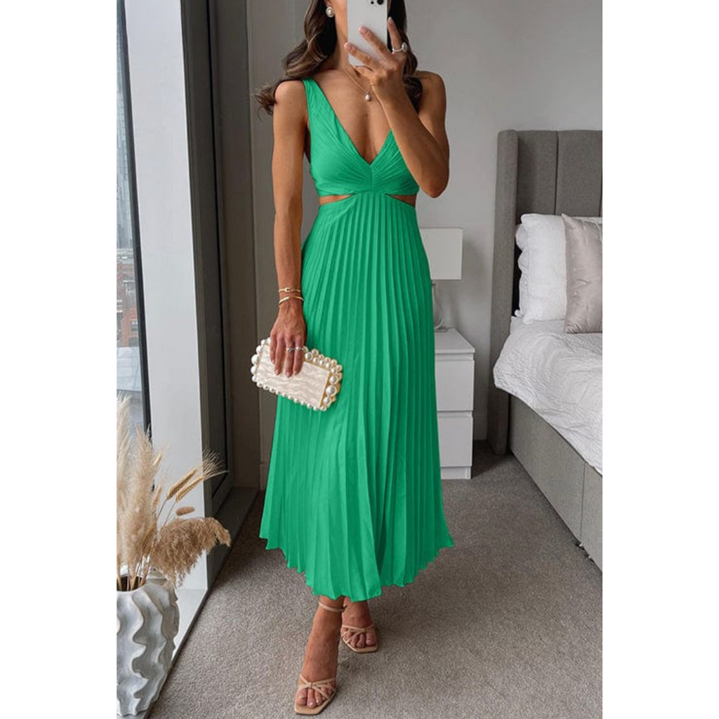 Mayla | PLISSIERTES KLEID MIT AUSSCHNITT