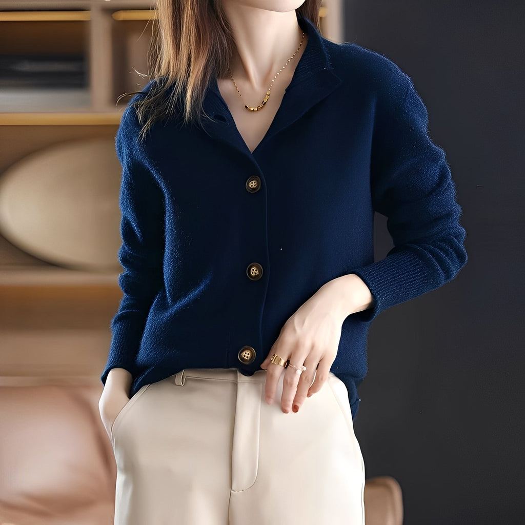 Eleganter, lässig geschnittener Cardigan mit Knöpfen für Frauen