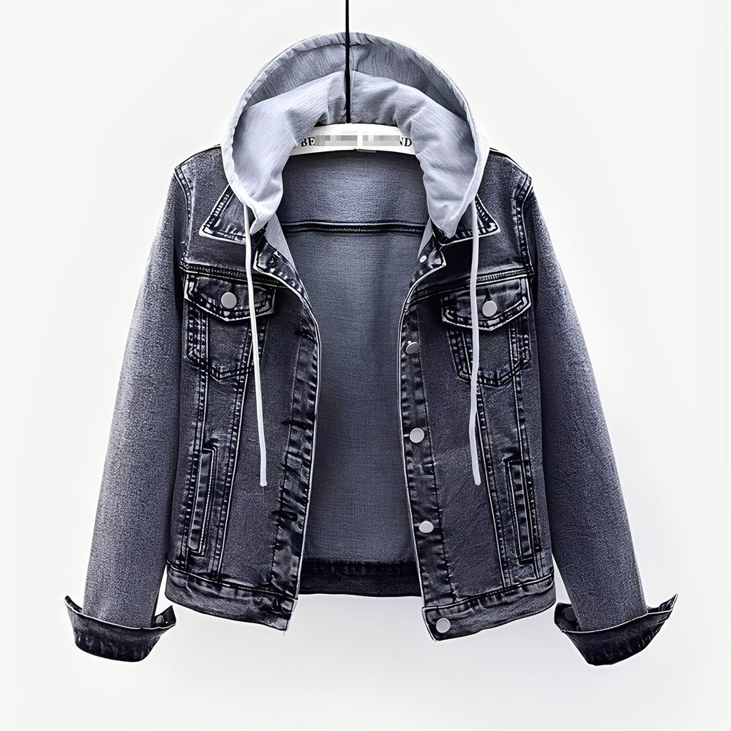 Stilvolles Jeansjacke mit Kapuze für Frauen