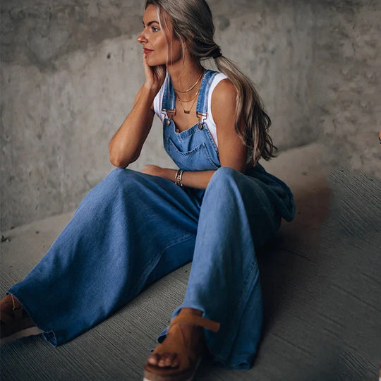 Armelloser Trendiger Denim-Overall für Damen