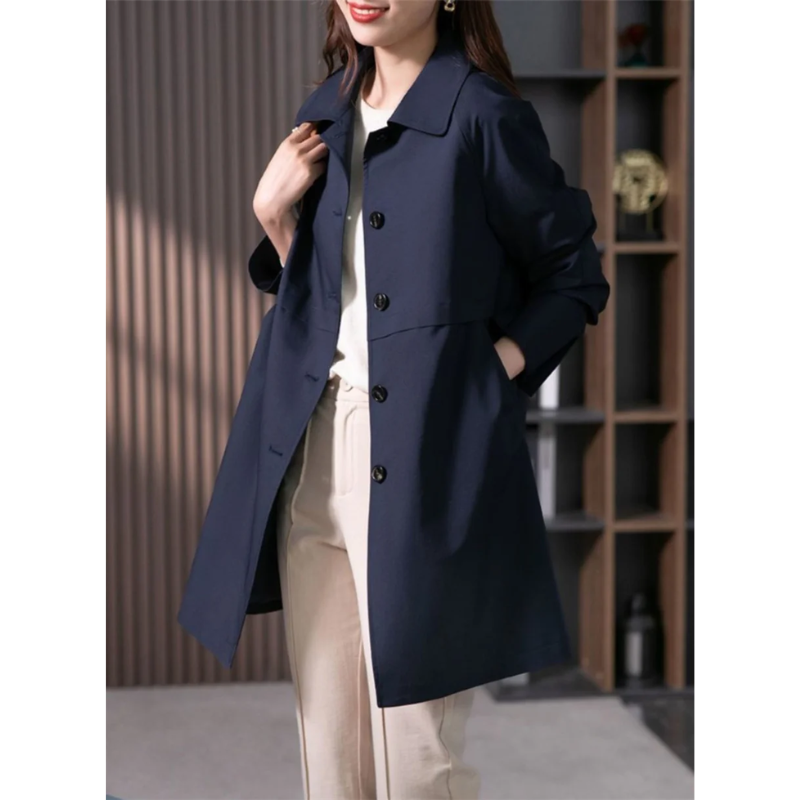 Stylischer Einreihiger Kurzer Trenchcoat für Damen