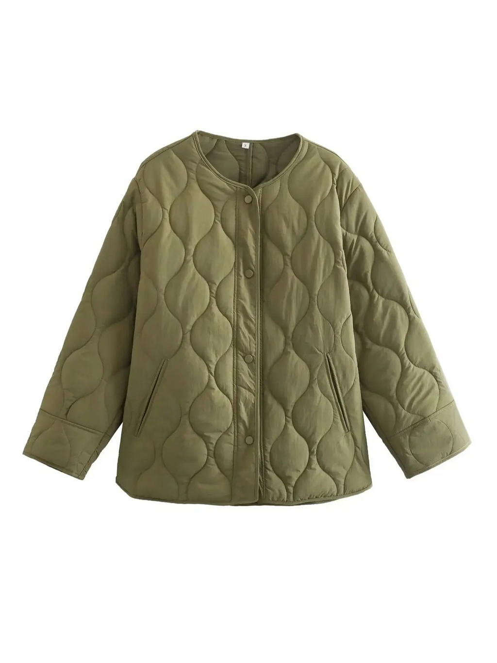 Gepolsterte Jacke Damen, Leichtes Übergröße Modell mit Taschen, Knopfverschluss