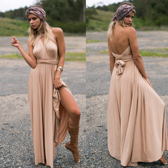 Elegante Damen Infinity Kleid Schickes Wickel Sommerkleid