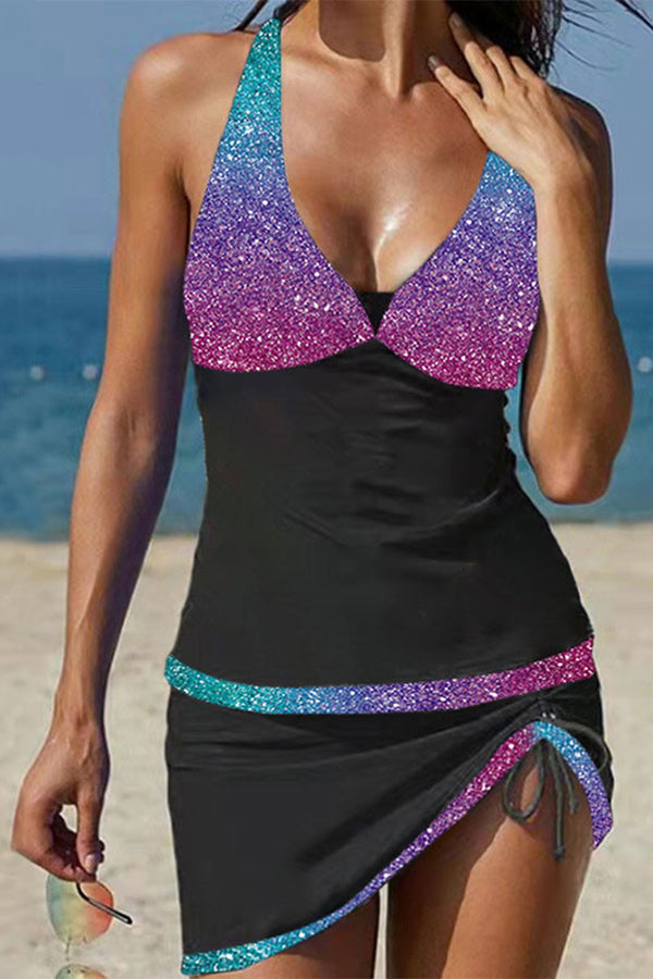 Julissa Leopard Vorderes Drawstring Tankini Set
