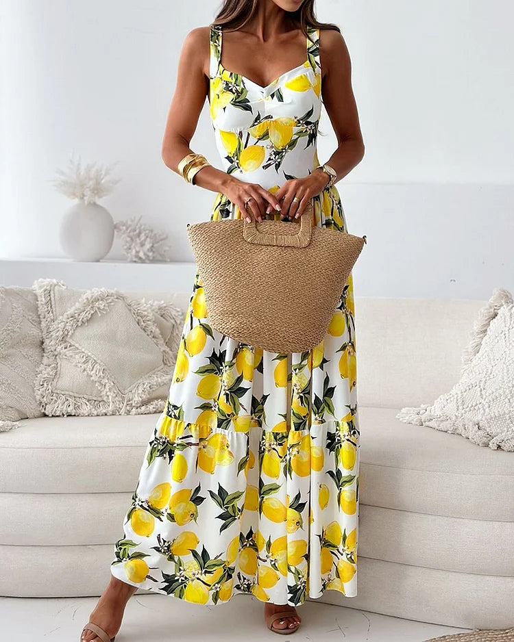 ShopNory | Riemchenkleid mit Zitronendruck