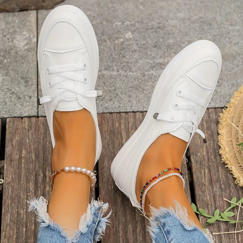 Lässig Flache Schuhe mit Rutschfester Sohle und Runder Spitze