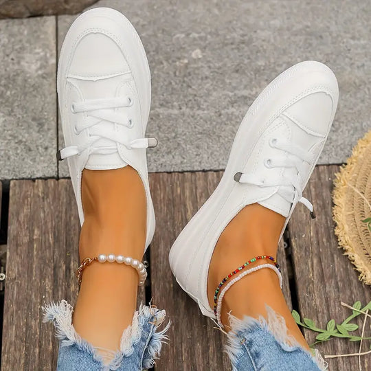 Lässig Flache Schuhe mit Rutschfester Sohle und Runder Spitze