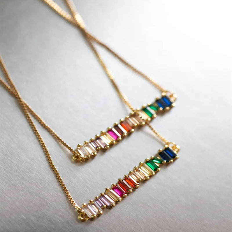 Bunte Unregelmäßige Kristallhalskette | Shop Nory