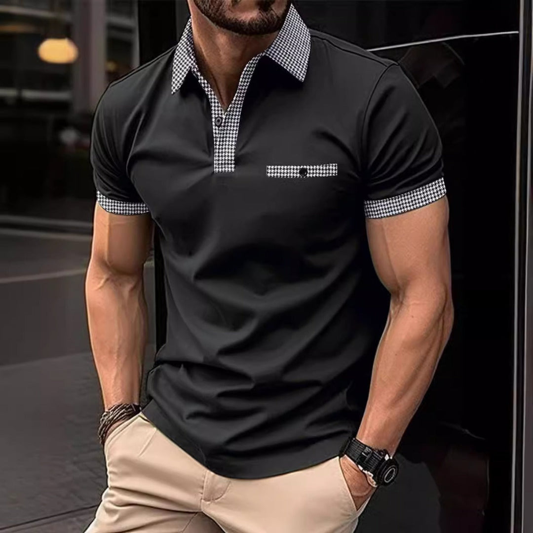 Farblich passendes POLO-Shirt mit Knöpfen