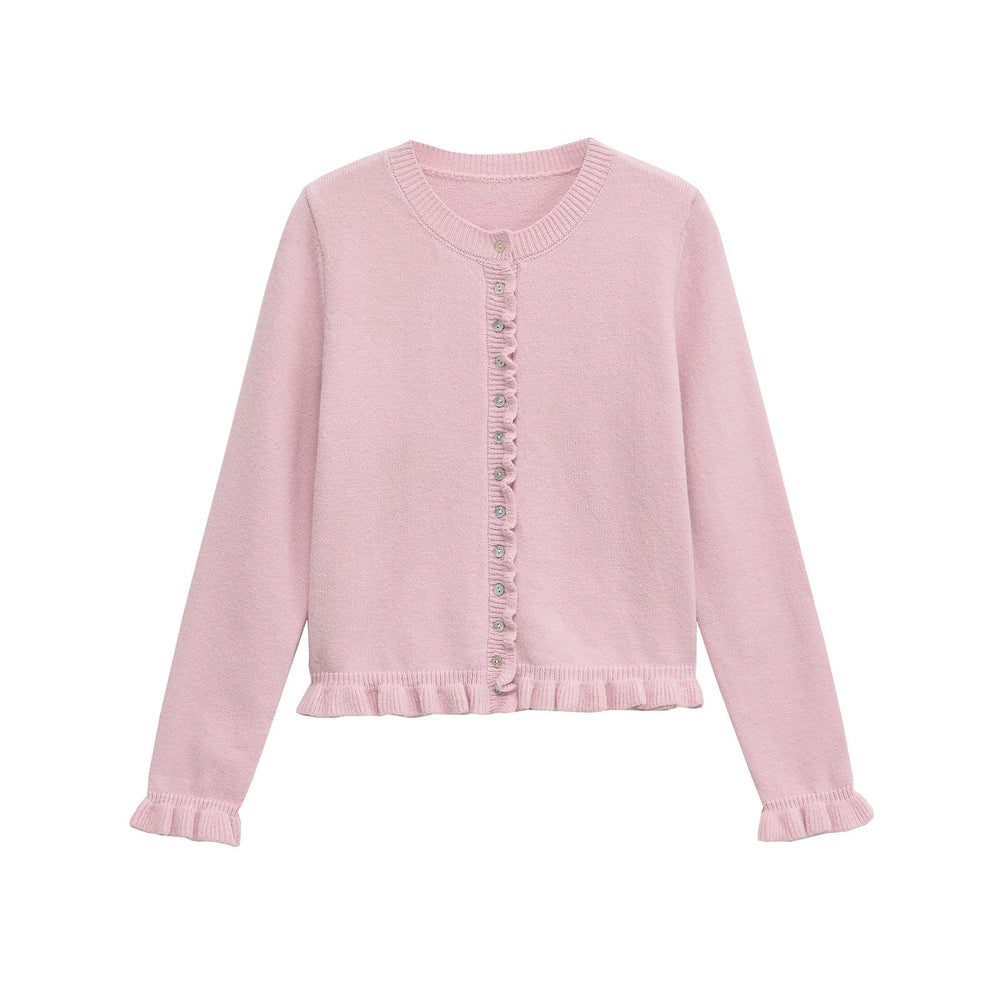 Damen-Cardigan mit Knöpfen, schickes Lagen-Oberteil