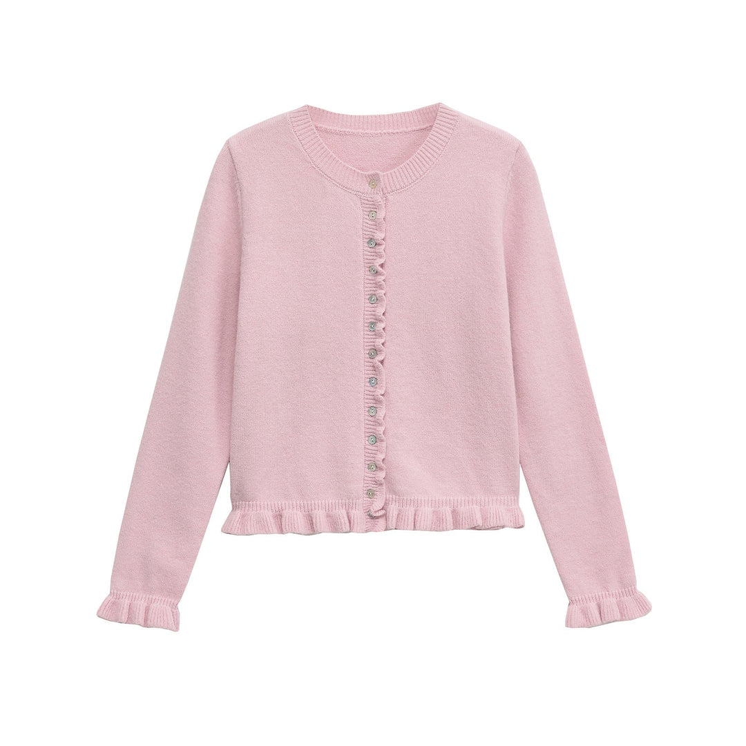 Damen-Cardigan mit Knöpfen, schickes Lagen-Oberteil