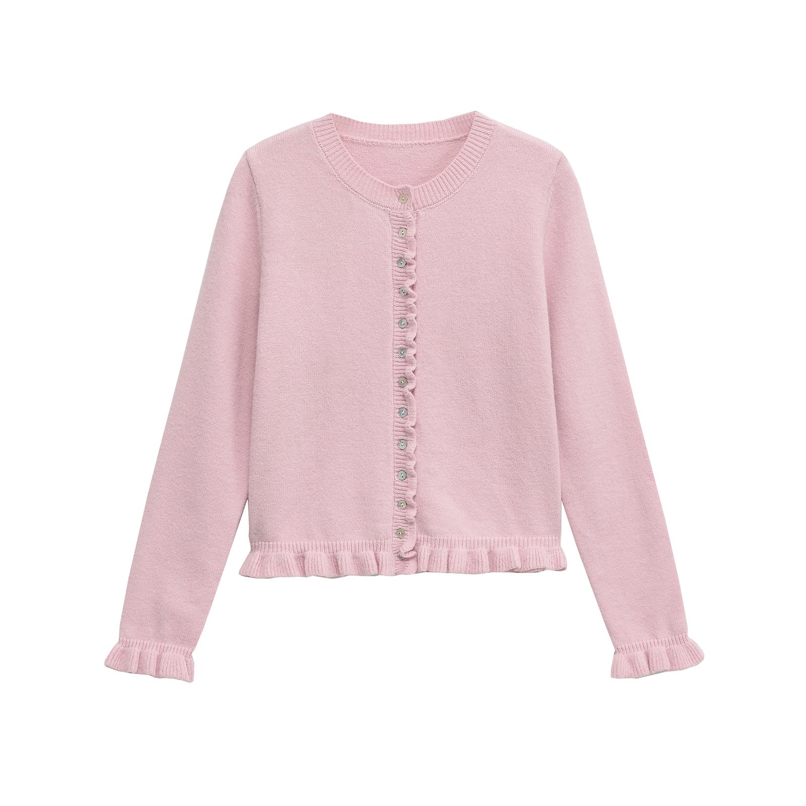 Damen-Cardigan mit Knöpfen, schickes Lagen-Oberteil