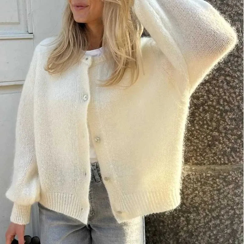 Damenpullover mit Knopfverschluss