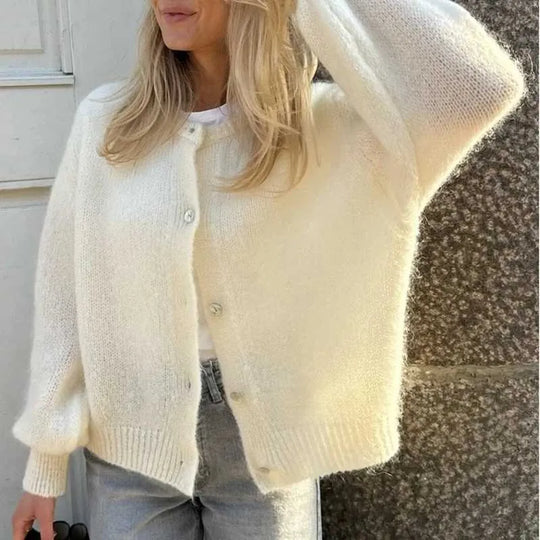Damenpullover mit Knopfverschluss