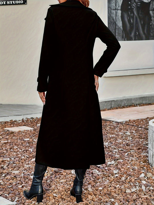 Eleganter Damen Trenchcoat Mit Doppelknopfverschluss