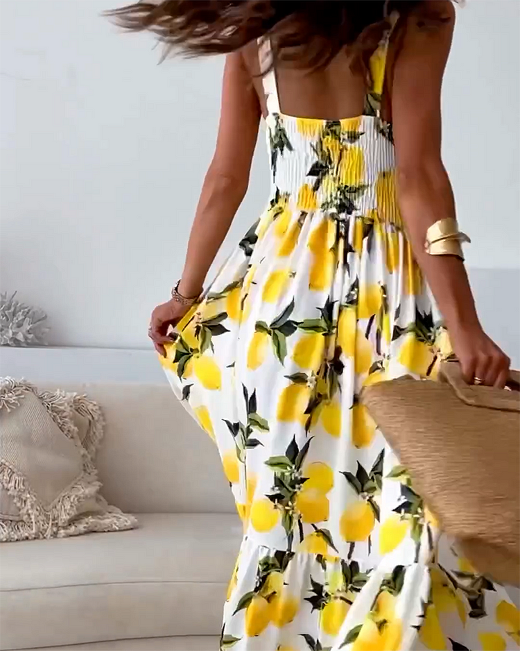 ShopNory | Riemchenkleid mit Zitronendruck