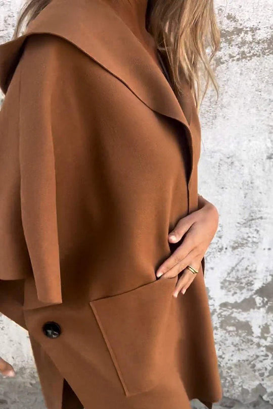 Übergroßer Losvallender Cape Mantel Damen