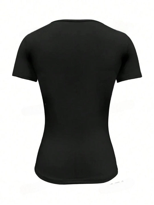 Rundhalsausschnitt Kurzarm T-Shirt