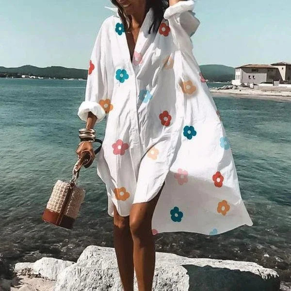 Lässiges Mittellanges Hemdkleid für Frauen