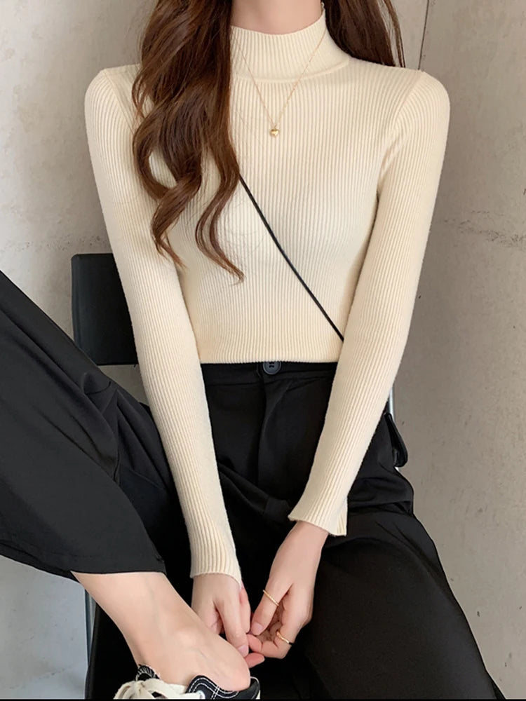 gerippter Wollpullover für Damen