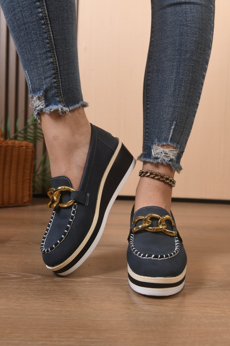 Orthopädische Slipper mit dicker Sohle und Ketten