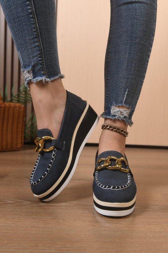 Orthopädische Slipper mit dicker Sohle und Ketten