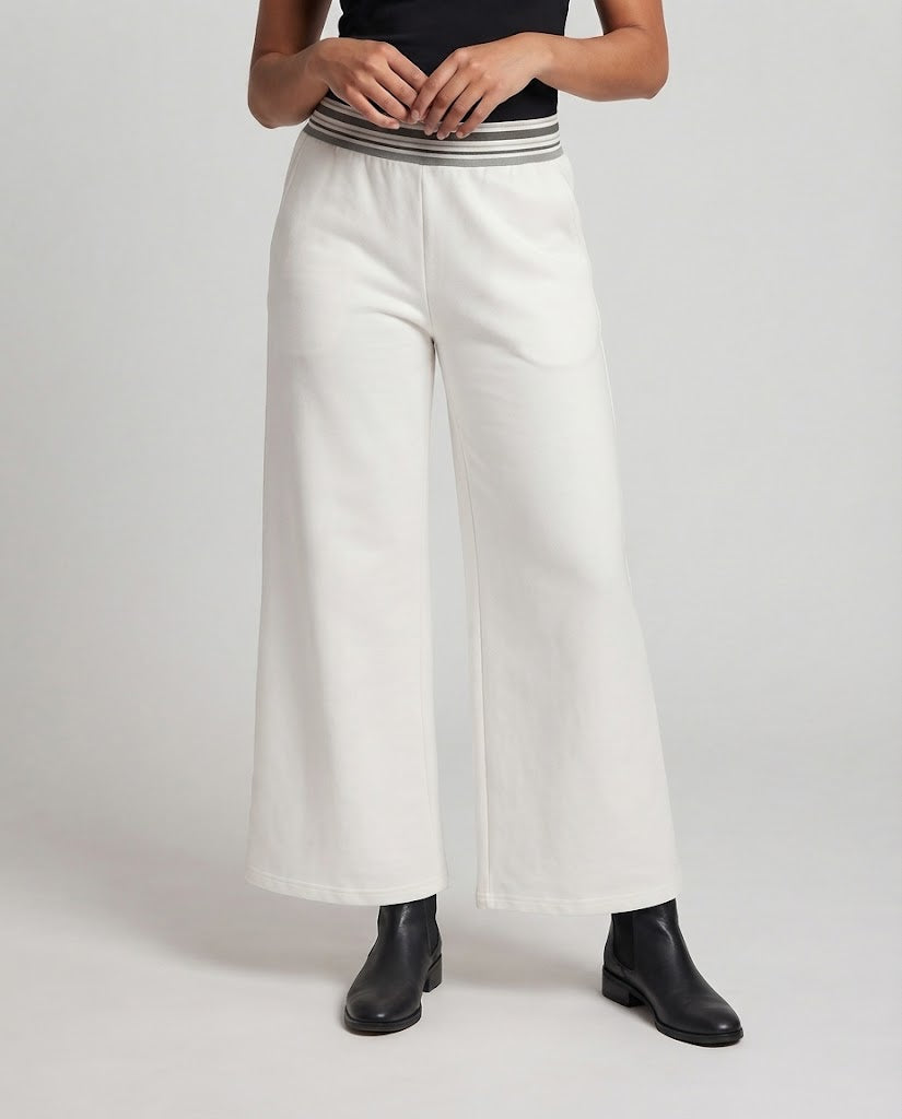Damen weite Culotte-Jogginghose mit gestreiftem Komfortbund und Eingrifftaschen Shop Nory