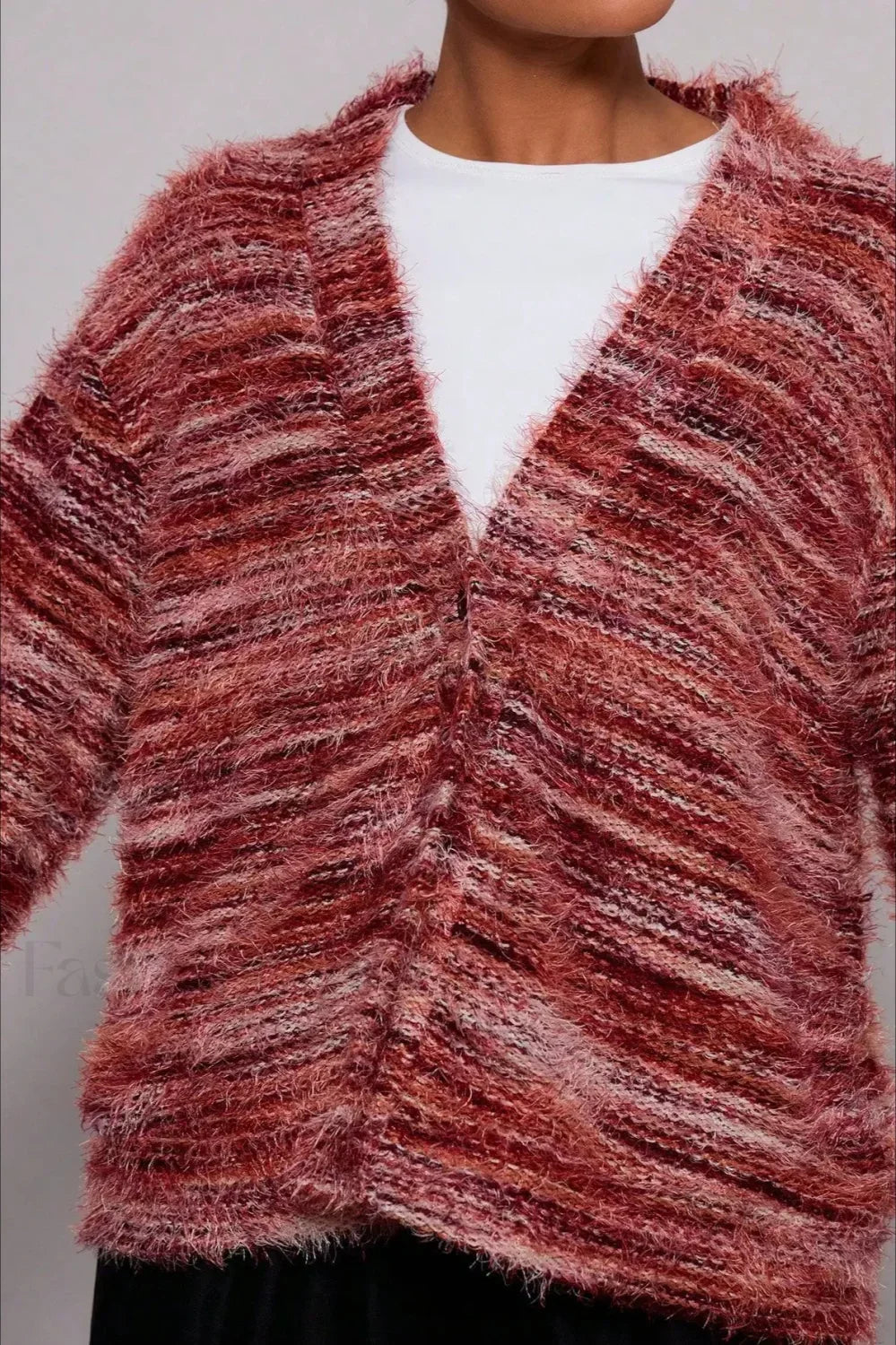 Vintage Streifen Cardigan mit V-Ausschnitt