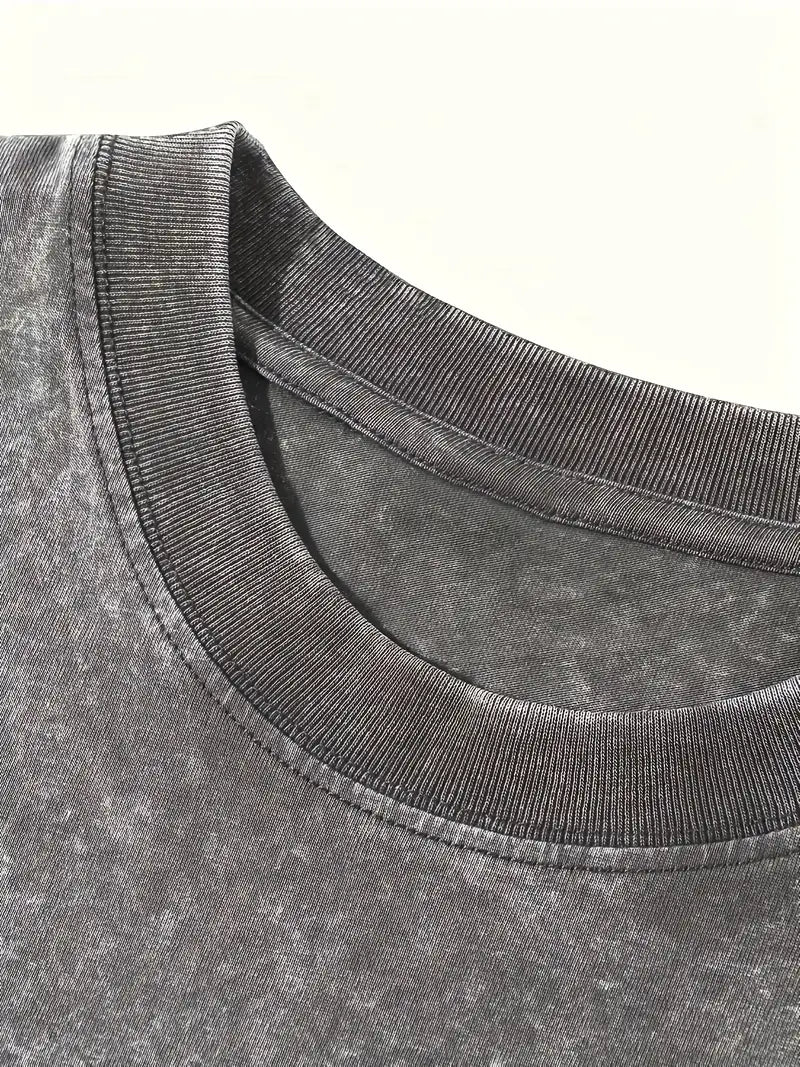 Baumwoll-T-Shirt mit Rundhalsausschnitt